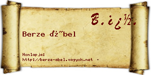 Berze Ábel névjegykártya